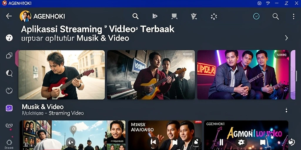 Tampilan antarmuka AGENHOKI yang sederhana dan menarik untuk streaming video.