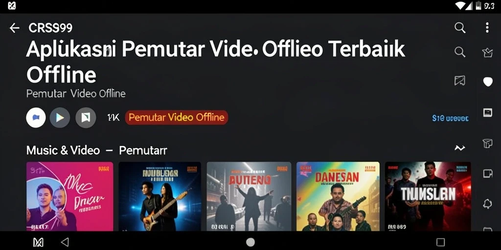 Antarmuka CRS99 yang intuitif dan mudah digunakan untuk Pemutar Video Offline.