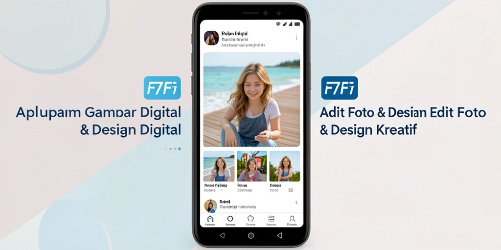 Tampilan antarmuka aplikasi F7F7 yang menawan untuk edit gambar.