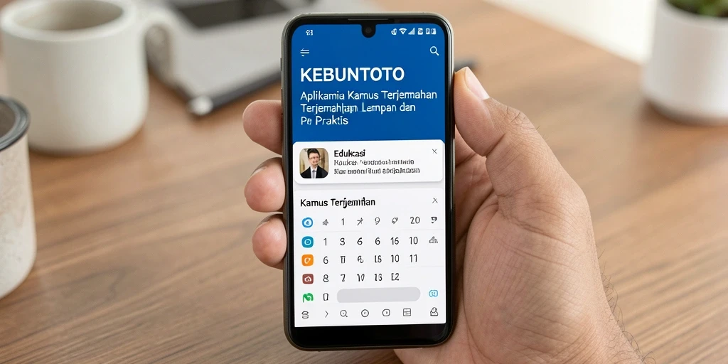 Antarmuka KEBUNTOTO yang sederhana dan fungsional untuk terjemahan kata.