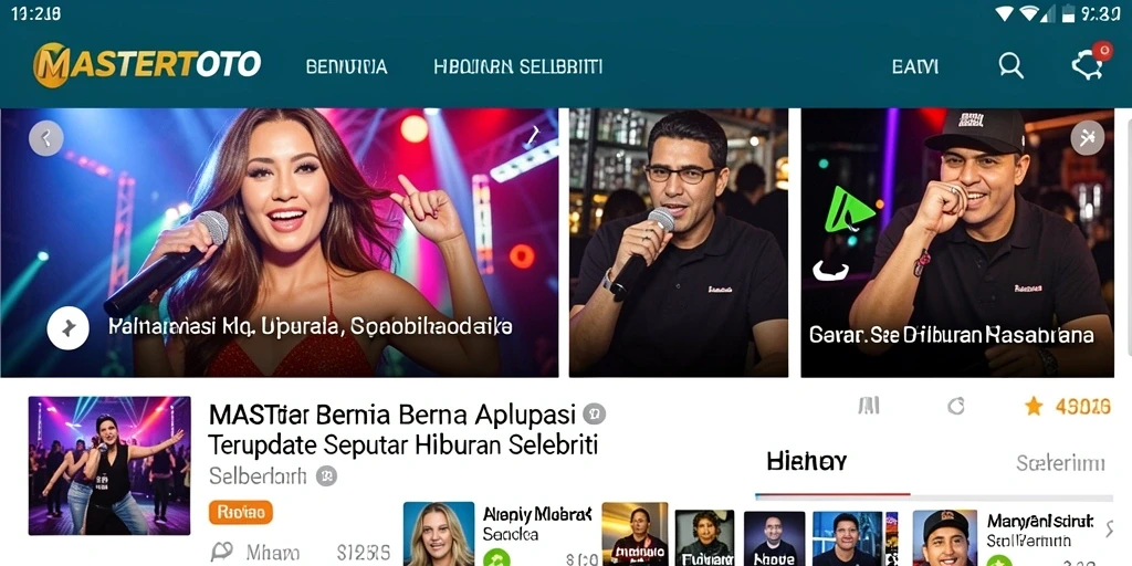 Tampilan antarmuka MASTERTOTO dengan berita selebriti terkini.