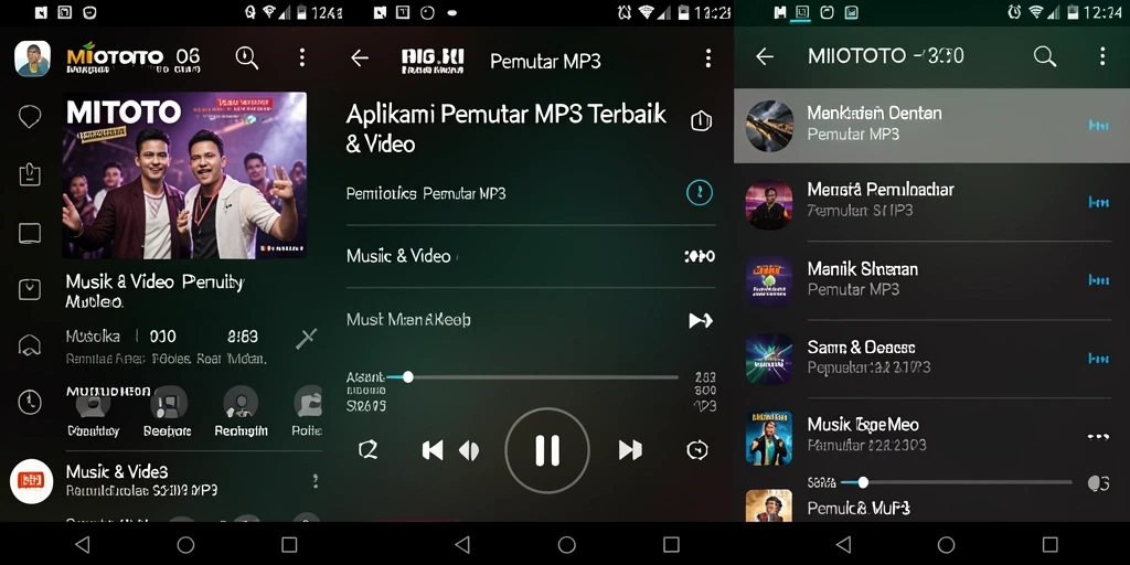 Antarmuka utama MIOTOTO dengan fitur Pemutar MP3 yang intuitif.