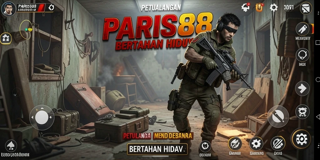 Tampilan antarmuka utama game Bertahan Hidup yang menarik.
