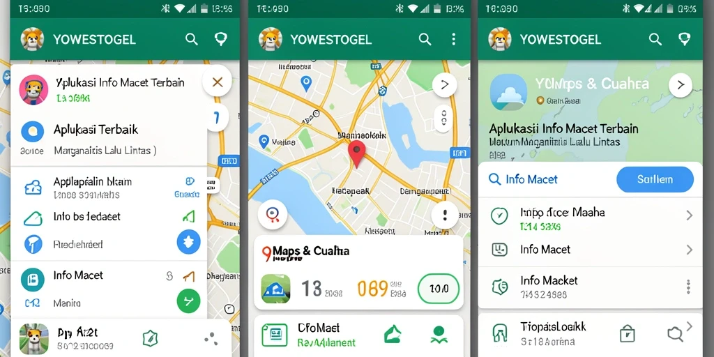 Antarmuka aplikasi YOWESTOGEL dengan informasi kemacetan terkini.
